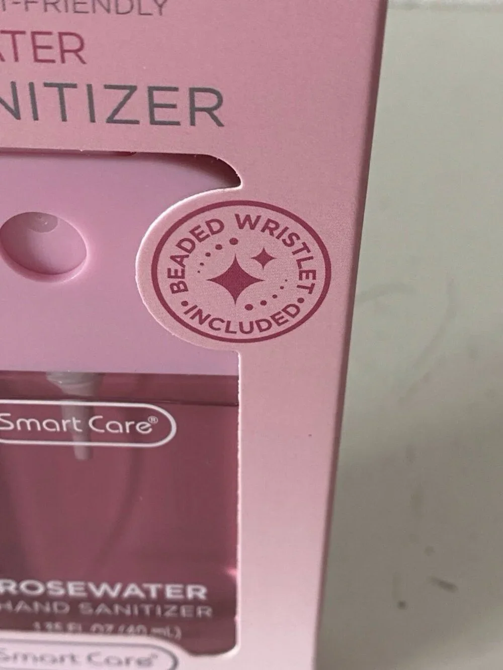 Smart Care Scented Hand Sanitizer Spray 1.35 Oz Rose Water W/ Beaded Wristlet